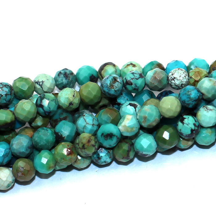 3mm Faceted Round Turquoise