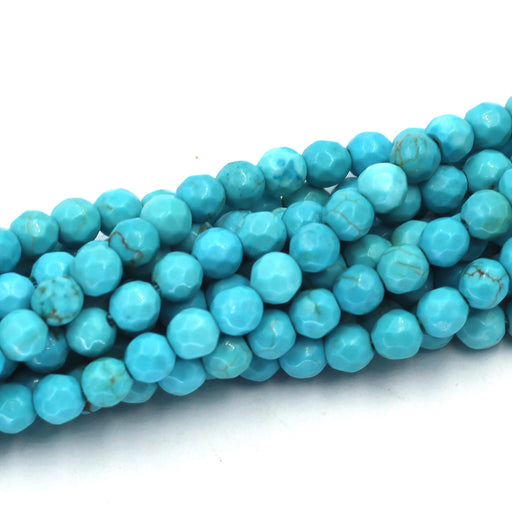 4mm Round Faceted Turquoise