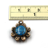bronze turquoise flower pendant