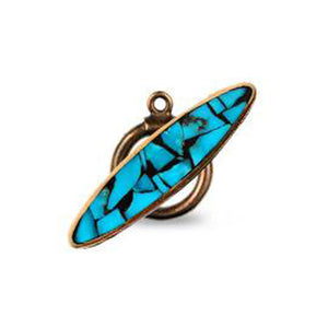 (bzct141)Turquoise Inlay Bronze Toggle