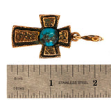 (OOAK026) Bronze Turquoise Cross