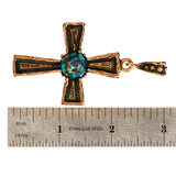 (OOAK024) Bronze Turquoise Cross