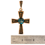 (OOAK024) Bronze Turquoise Cross