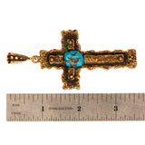 (OOAK023) Bronze Turquoise Cross